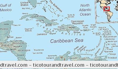카리브해 - 카리브해와 섬지도