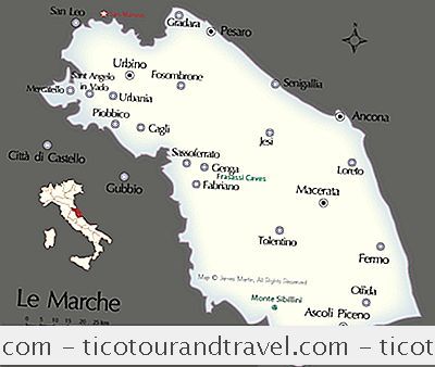 Kaart Van Steden In De Regio Marche Van Midden-Italië